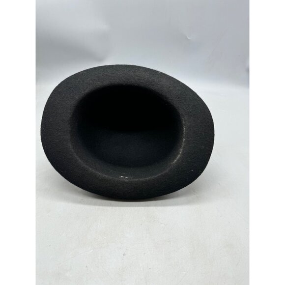 Vintage Ladies solid Black Bowler Debry Hat hard 10x12" READ - Picture 9 of 9